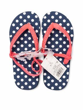 NWT Navy Blue Flip Flops with Coral Straps – Casual Summer Sandals